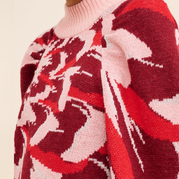 Farm Rio Red Sweater Dress Sz L - Picture 3 of 4